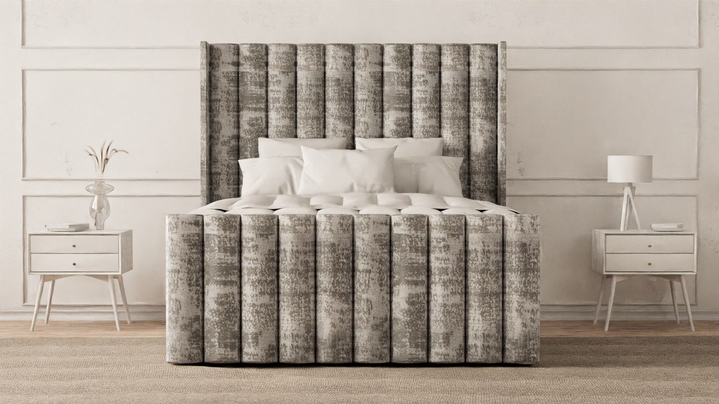 Lined Wingback Bed Frame