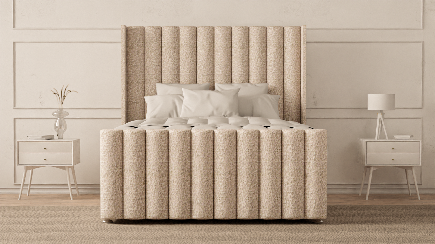 Lined Wingback Bed Frame