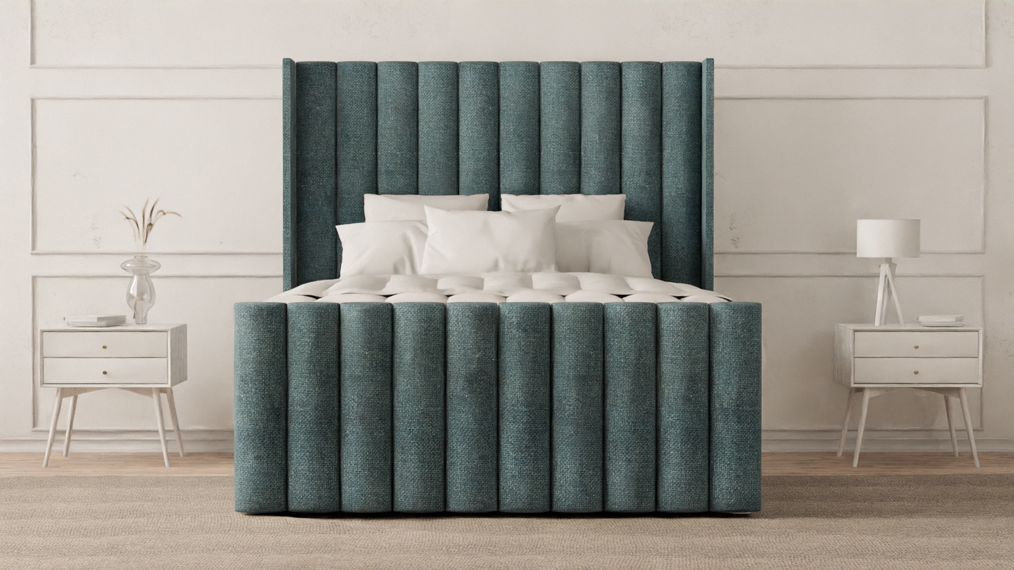 Lined Wingback Bed Frame