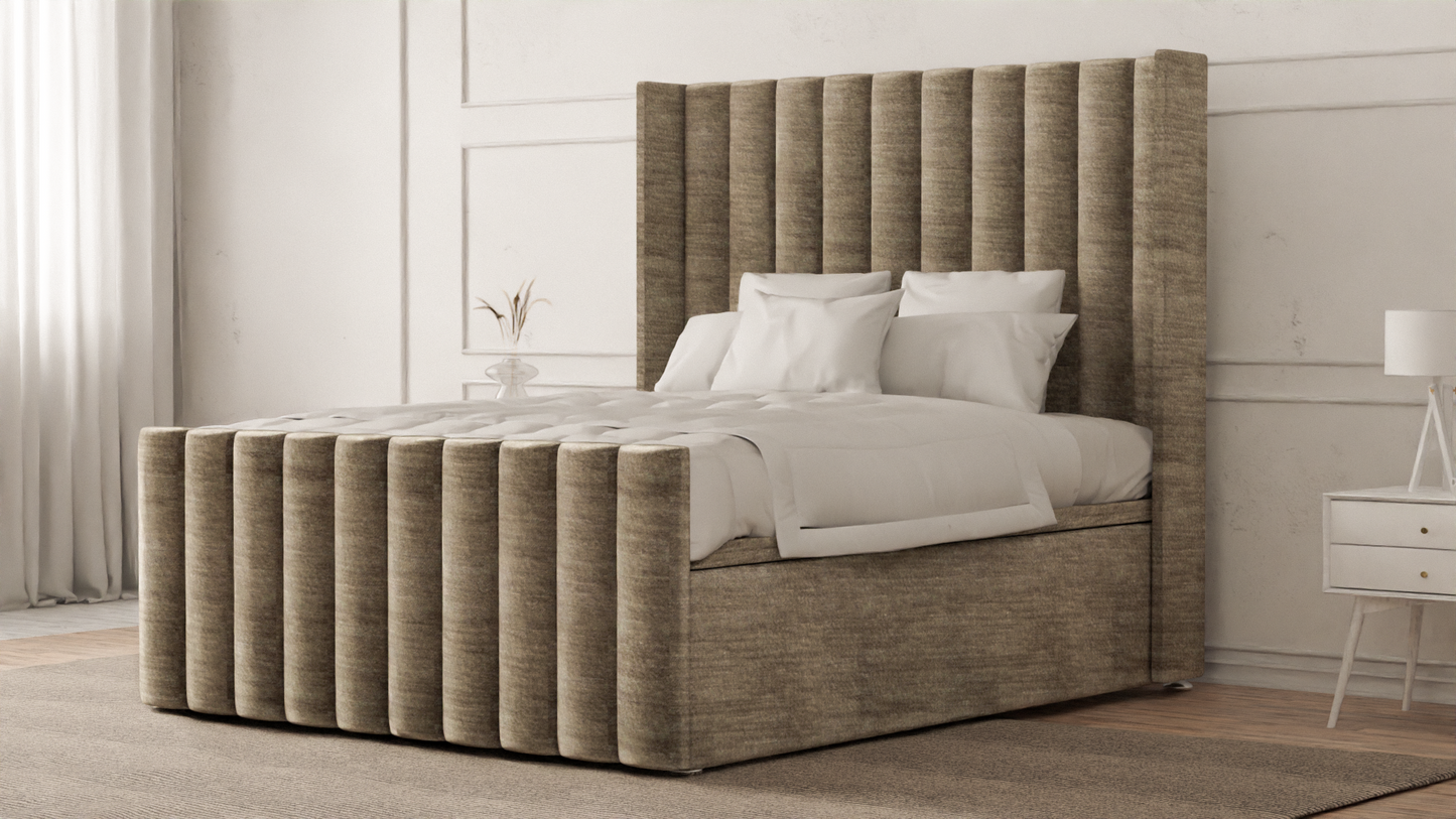 Lined Wingback Bed Frame