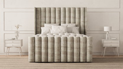 Lined Wingback Bed Frame