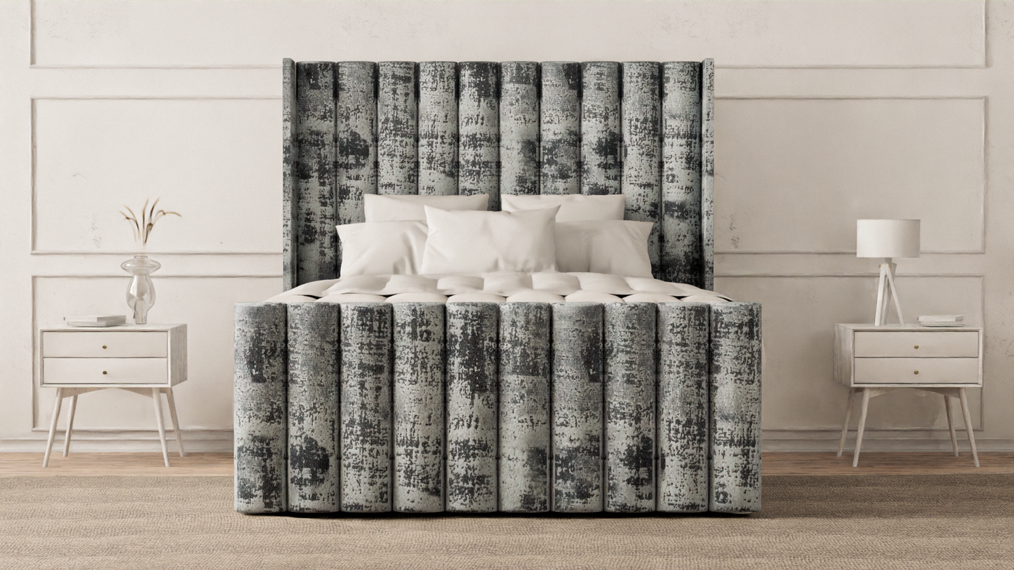 Lined Wingback Bed Frame