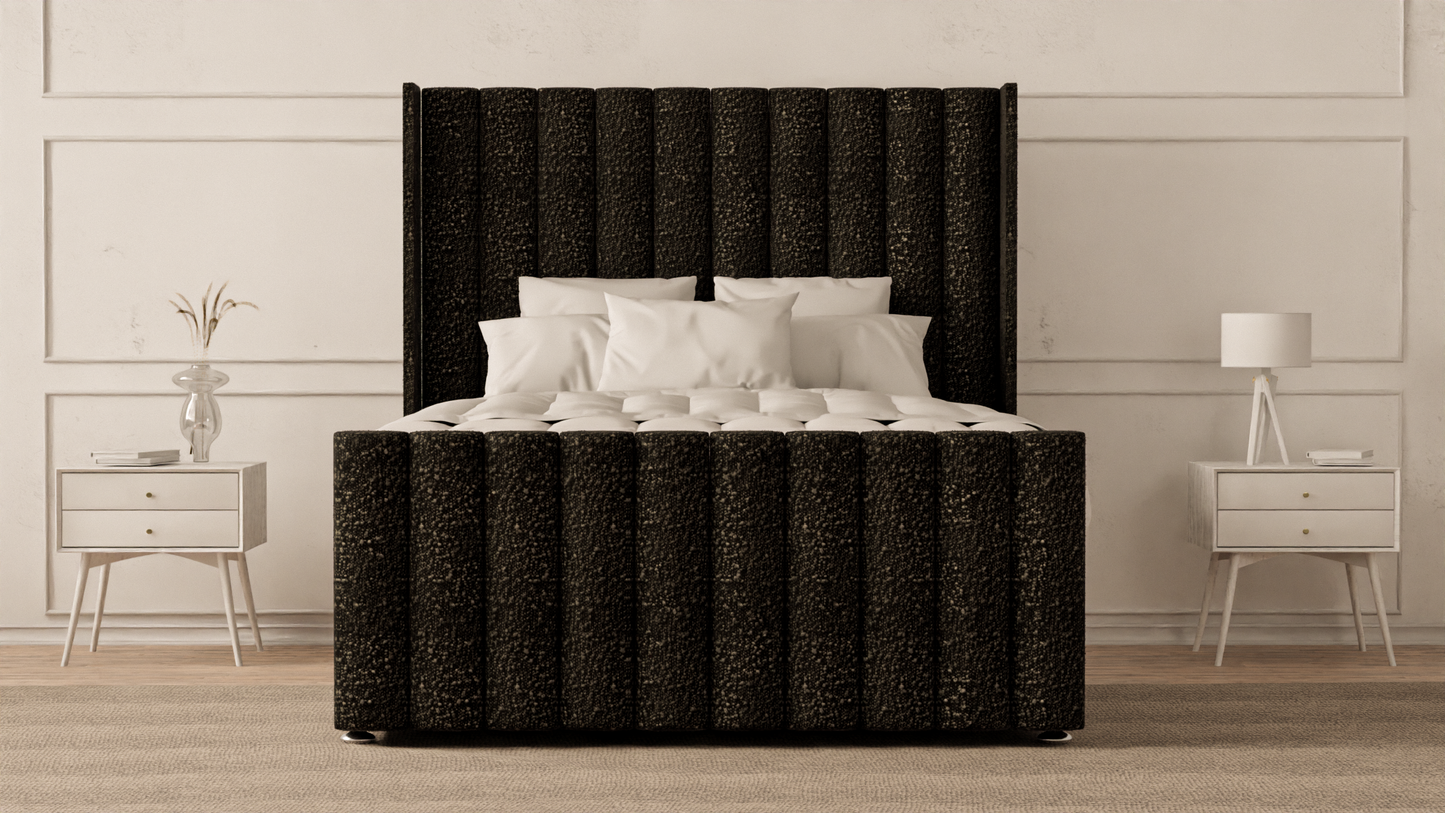 Lined Wingback Bed Frame