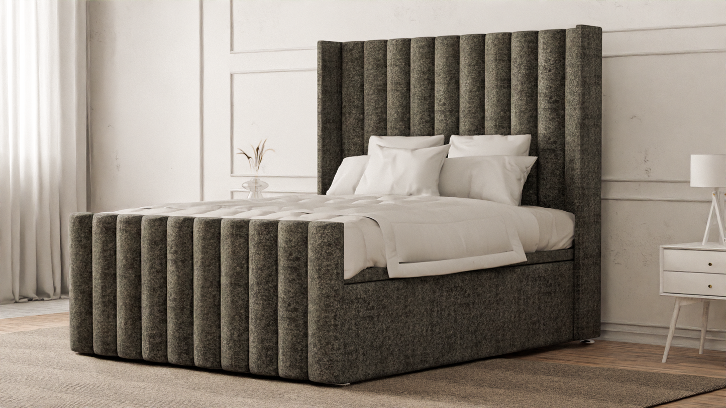 Lined Wingback Bed Frame