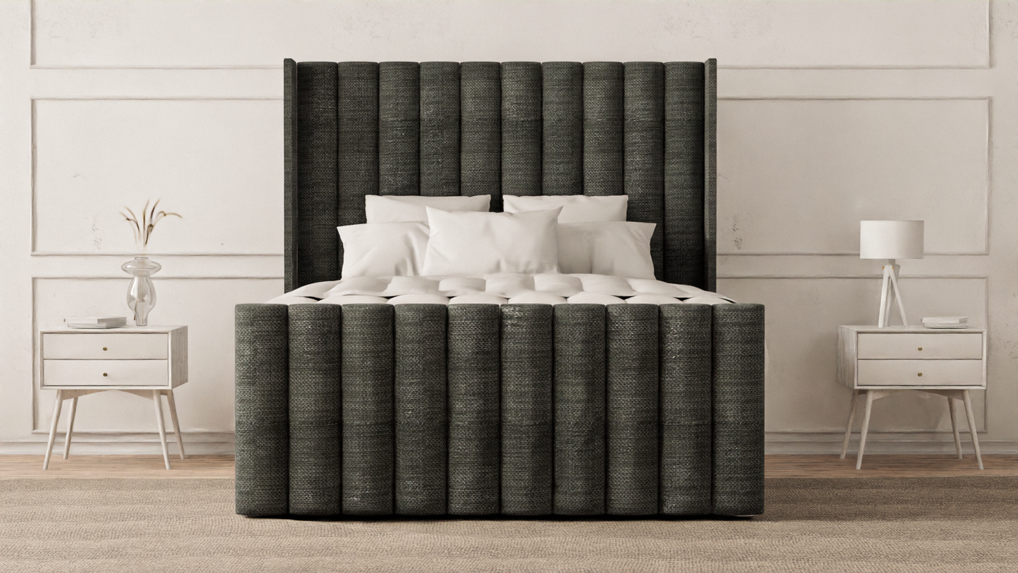 Lined Wingback Bed Frame