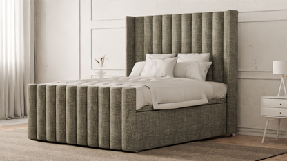 Lined Wingback Bed Frame