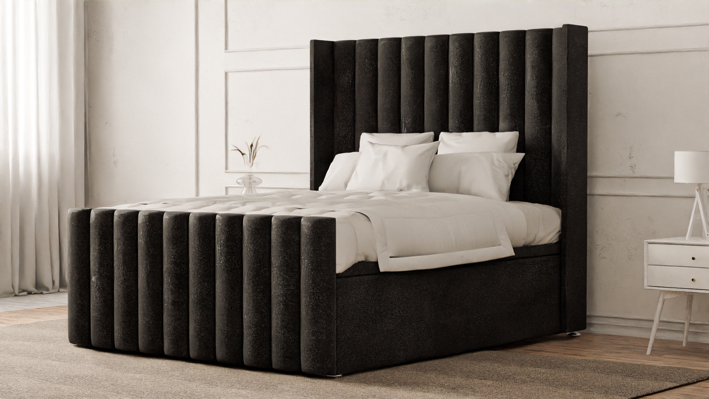 Lined Wingback Bed Frame