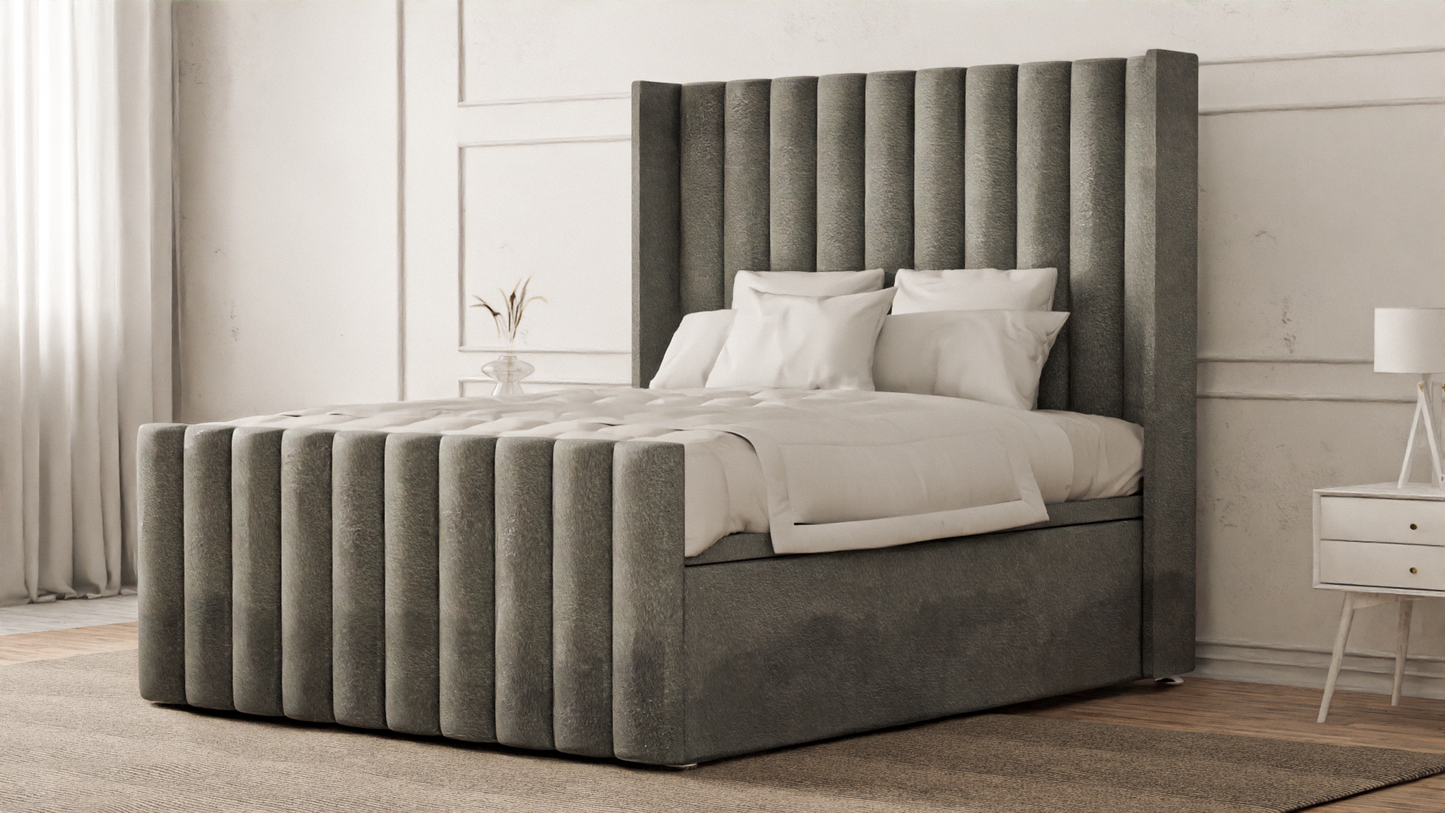 Lined Wingback Bed Frame