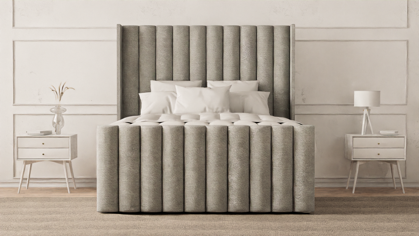 Lined Wingback Bed Frame