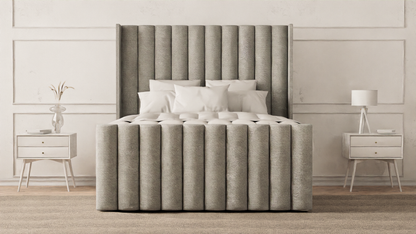 Lined Wingback Bed Frame