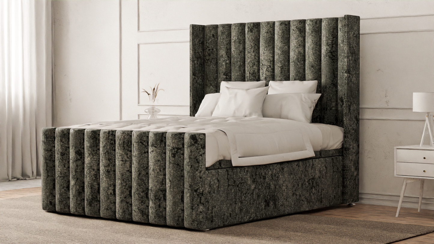 Lined Wingback Bed Frame