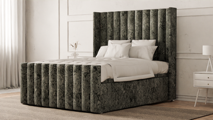 Lined Wingback Bed Frame