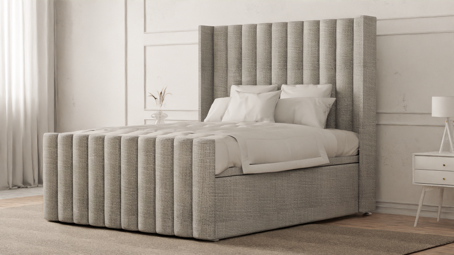 Lined Wingback Bed Frame