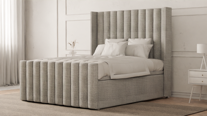 Lined Wingback Bed Frame