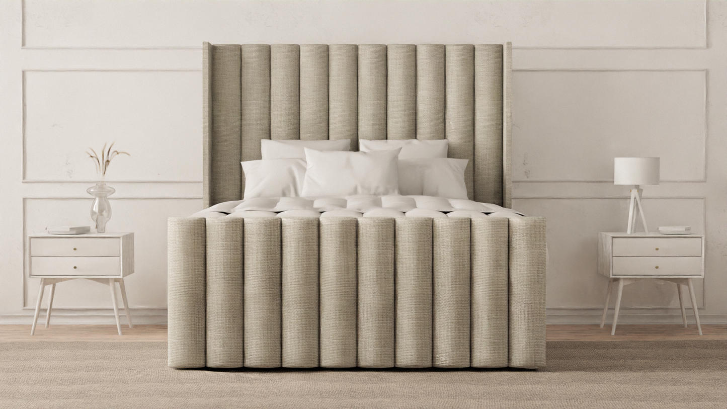 Lined Wingback Bed Frame