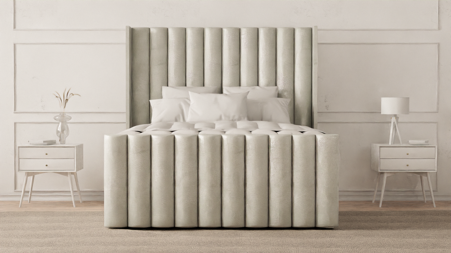 Lined Wingback Bed Frame