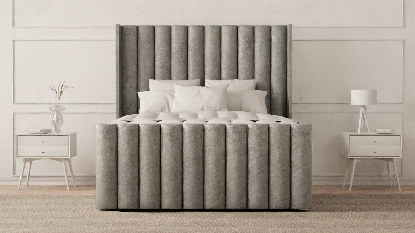 Lined Wingback Bed Frame
