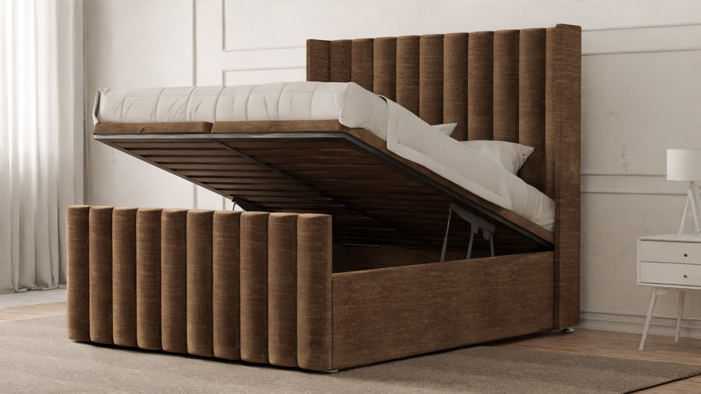 Lined Wingback Bed Frame
