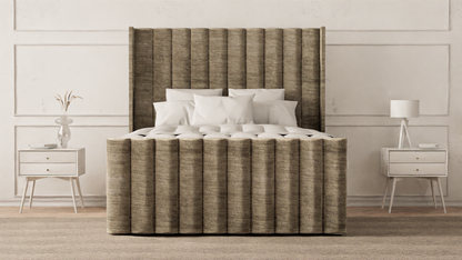 Lined Wingback Bed Frame