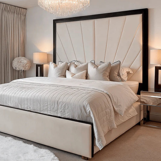 Byron Cream & Black Sunburst Bed