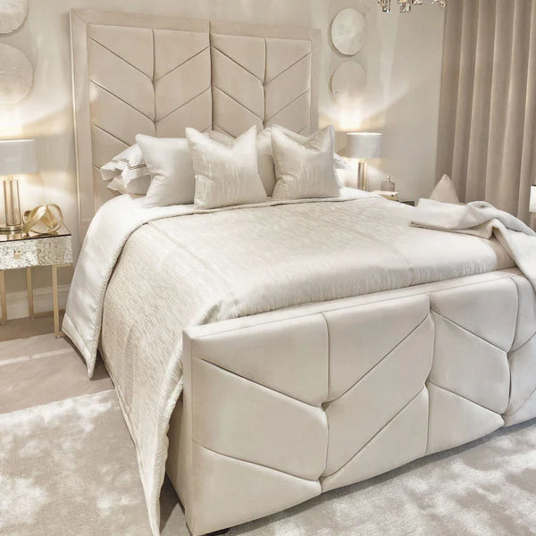 Cambria Chevron Velvet Bed