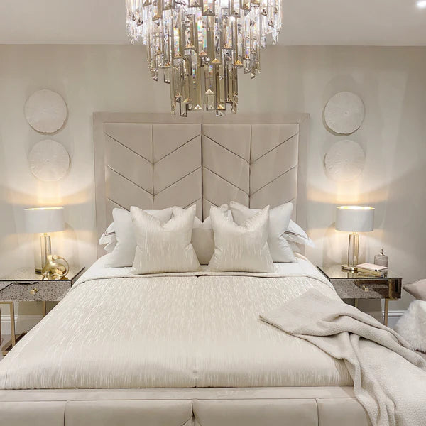 Cambria Chevron Velvet Bed
